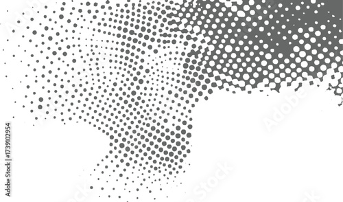 Gray dots pattern fading into white background circles texture