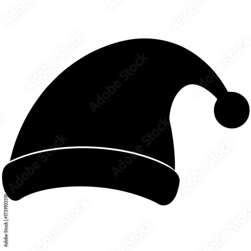 vector santa cap on white background