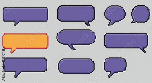 Retro pixel speech bubbles for vintage game design
