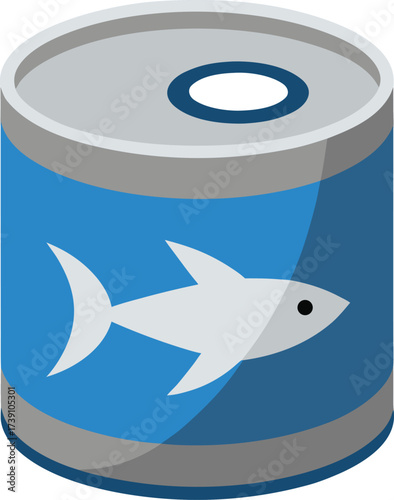 canned sardines fish flat design isolated on transparent background
