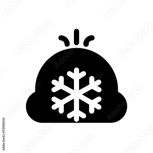 Cloud with snowflake and vapor illustration on transparent background silhouette