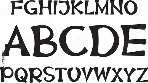 Hand-drawn uppercase alphabet vector A-Z in bold decorative style. Perfect for logos, posters, invitations, typography, branding, and creative graphic design projects
