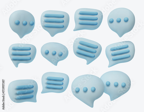 Collection of speech bubbles , representing online chatting, comments, conversations, and social network communication.