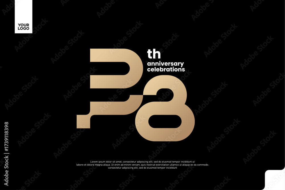 Naklejka premium 38th Anniversary Gold Logo, Number 38 Badge Vector for Corporate Celebration