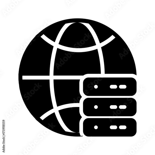 Vector solid black icon for Server