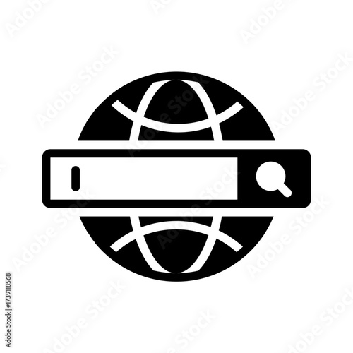 Vector solid black icon for Search