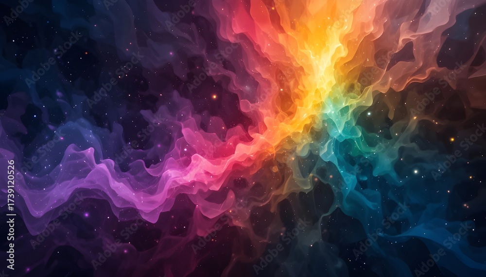 Fototapeta premium Abstract Hyperspace Background with Vibrant Rainbow Color Gradient for Futuristic Design, Presentations, and Digital Projects