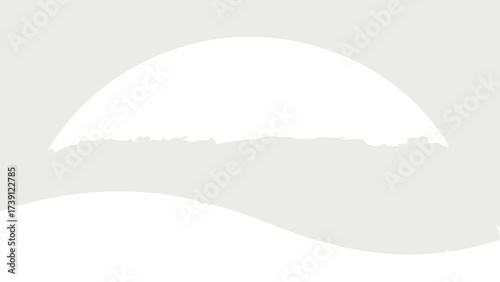 Abstract Black Silhouette of a Sun and Rolling Hills on a Light Gray Background sunrise