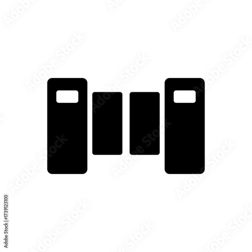 Black Turnstile Gate Access Control Flat Icon Simple