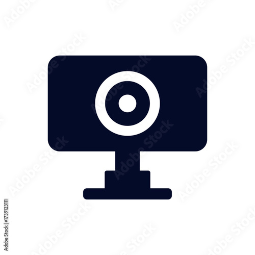 Black Webcam Video Camera Security Flat Icon Simple