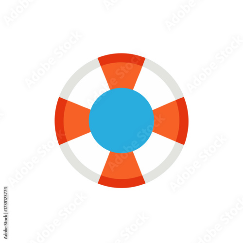 Illustration of a striped life preserver on transparent background