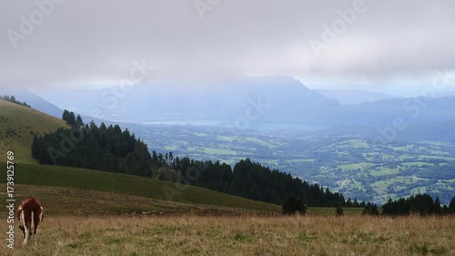 Panoramic view of the valley from Semnoz, Haute-Savoie, France