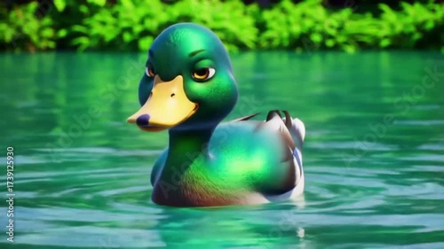 duck swimming in the water