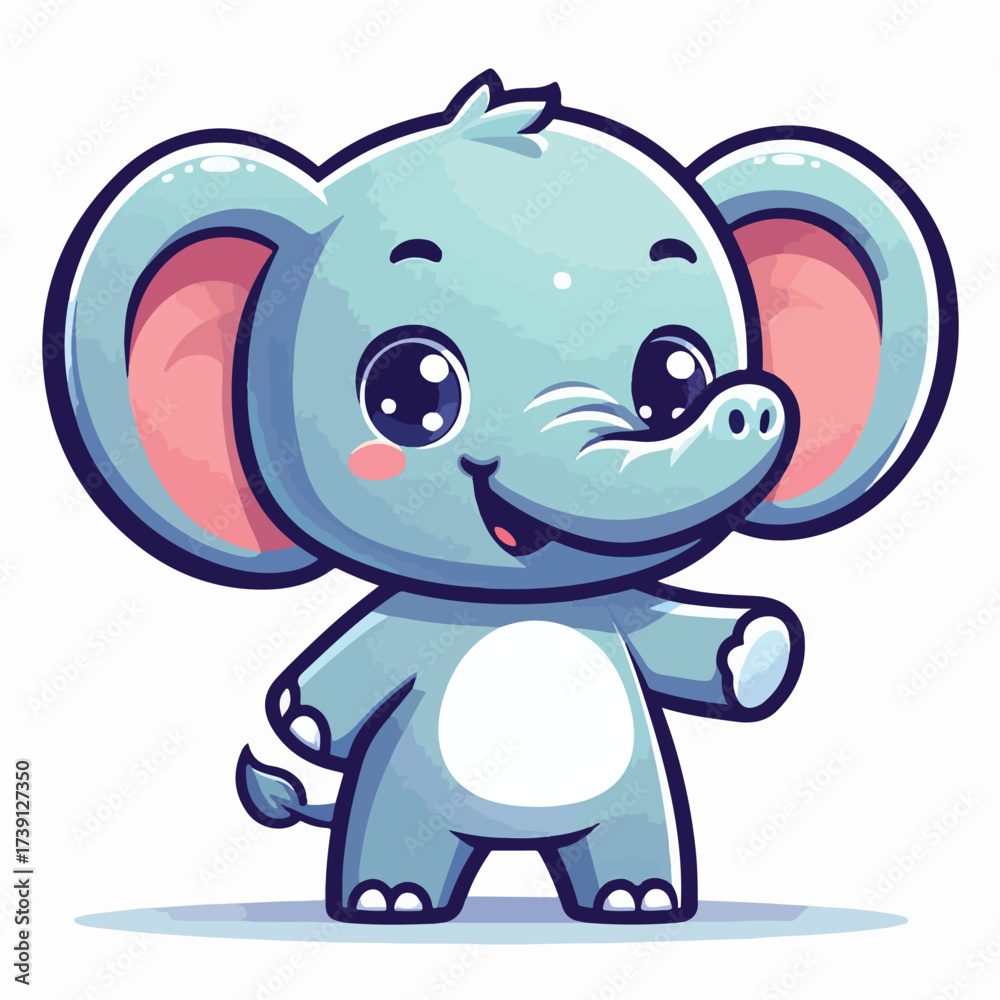 Fototapeta premium Cute Elephant Vector Illustration