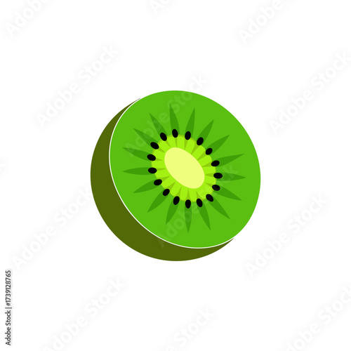Vector kiwi fruit icon, green