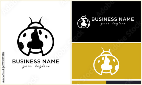 Ladybug Logo Design Illustration.