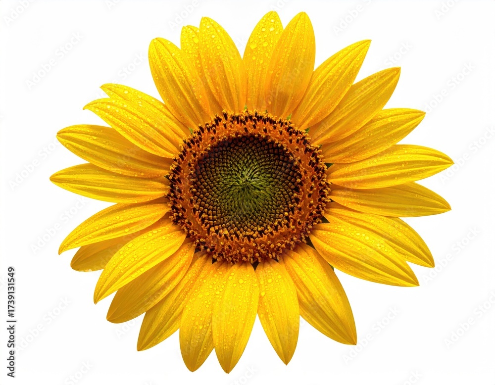 Fototapeta premium Bright yellow sunflower isolated