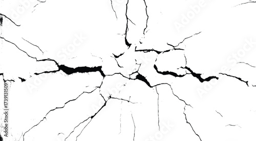 crack ground for abstract background on white background