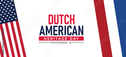 Dutch American Heritage Day illustration Banner poster post design Background 