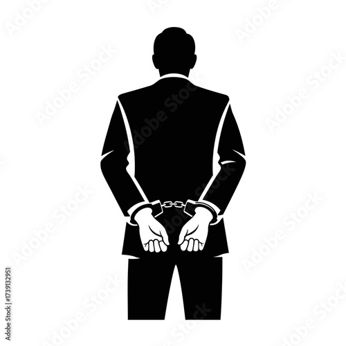 Arrested businessman in handcuffs, a powerful symbol of white-collar crime and corporate corruption