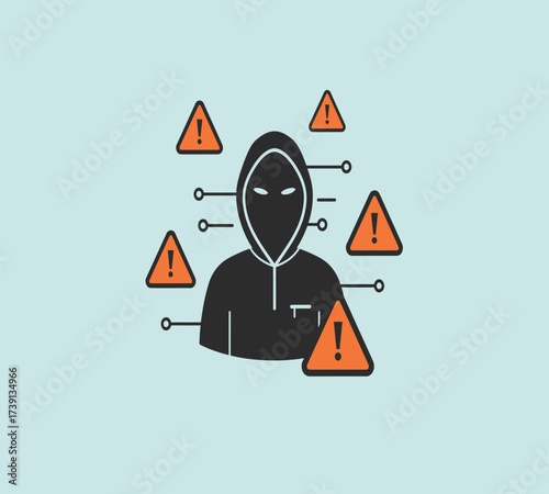 Anonymous Hacker at Computer — Dark Web and Data Breach Concept Vector