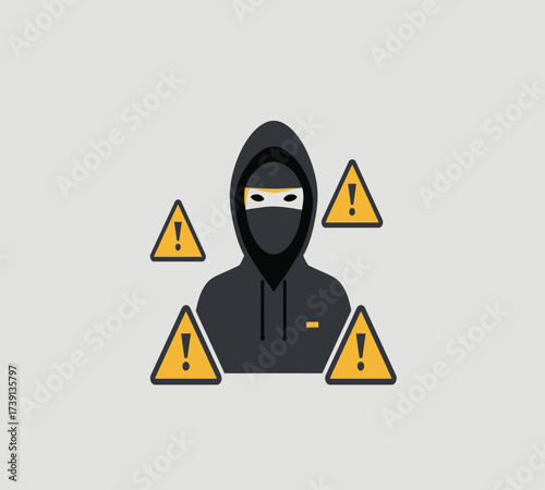 Anonymous Hacker at Computer — Dark Web and Data Breach Concept Vector