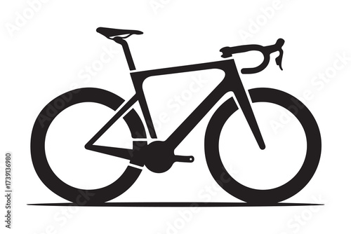 Racing bike icon. Vector Black silhouettes. with white background