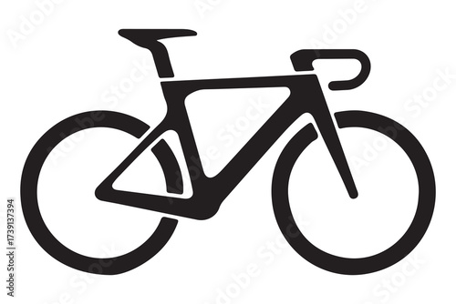 Racing bike icon. Vector Black silhouettes. with white background