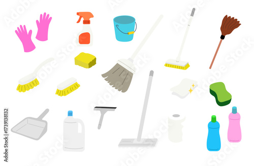 Hand-drawn Cleaning Items Collection