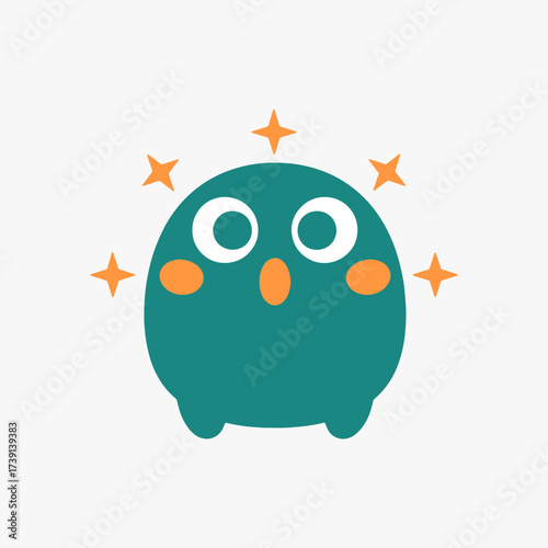 The flat design concept for the Amazement expression cartoon character.