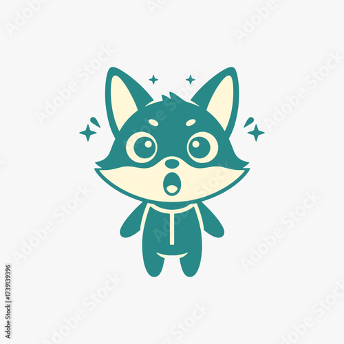 The flat design concept for the Amazement expression cartoon character.