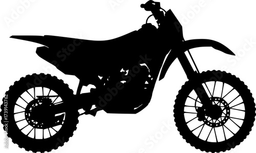 dirt bike off road motorcycle icon silhouette design vector art illustration
