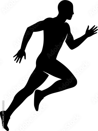 Running Man Icon Silhouette on White Background vector illustration
