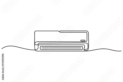 Continuous one line drawing of indoor Air Conditioner vector illustration. one line Icon drawing with white background