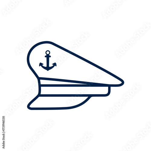 Captain hat vector illustration icon