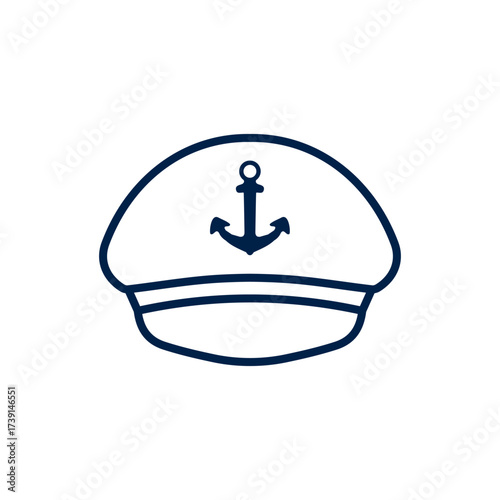 Captain hat vector illustration icon