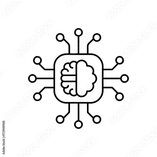 Brain inside circuit outline