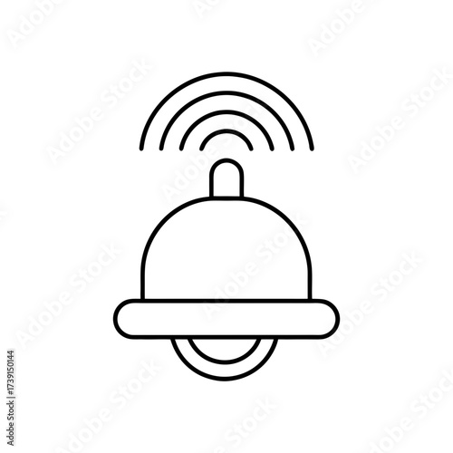 Ringing bell with signal waves