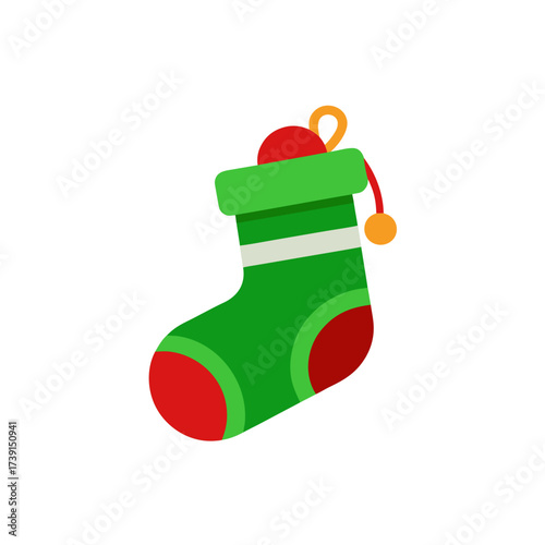 Illustration of a christmas stocking item on transparent background