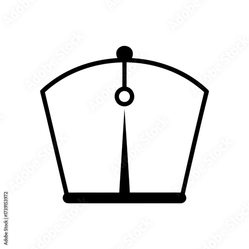 Outline drawing of a papal mitre headdress on transparent background silhouette