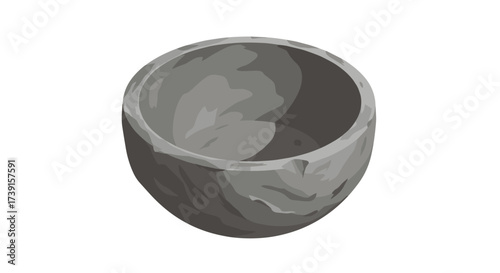 Stone textured cup in 3d design on white background