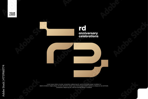 73rd Anniversary Gold Logo, Number 73 Badge Vector for Corporate Celebration