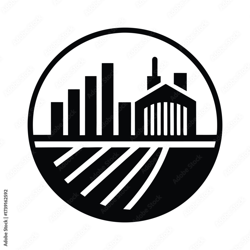 Fototapeta premium Data Chart Farming Icon Illustration