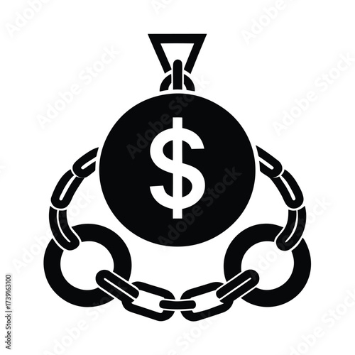Debt Chain Icon Finance Vector