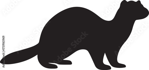 Silhouette of a ferret
