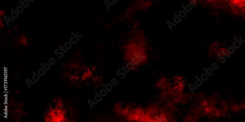 Dark red powder explosion cloud on black background. Abstract red and black grunge texture smoke. smoke fog misty texture overlay on dark black. paranormal red mystic smoke, clouds for movie.
