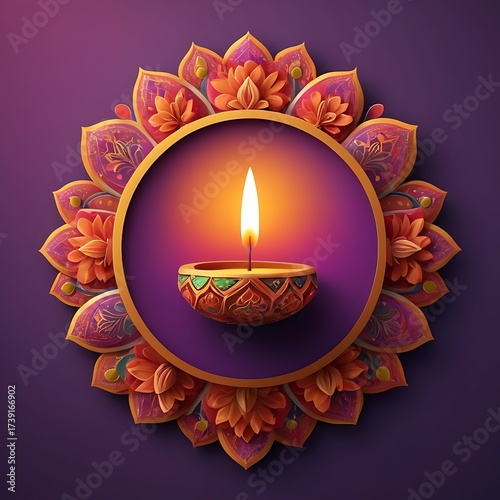 Indian festival of lights Happy Diwali, holiday Background, Diwali celebration greeting card, abstract vector illustration design.