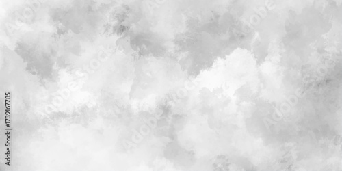 White and gray grunge wall and smoke, cloud texture. gray smoke and fog design texture overlays. hand painted vector on watercolor texture. white paper texture and gray wall background.