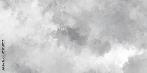 White and gray grunge wall and smoke, cloud texture. gray smoke and fog design texture overlays. hand painted vector on watercolor texture. white paper texture and gray wall background.