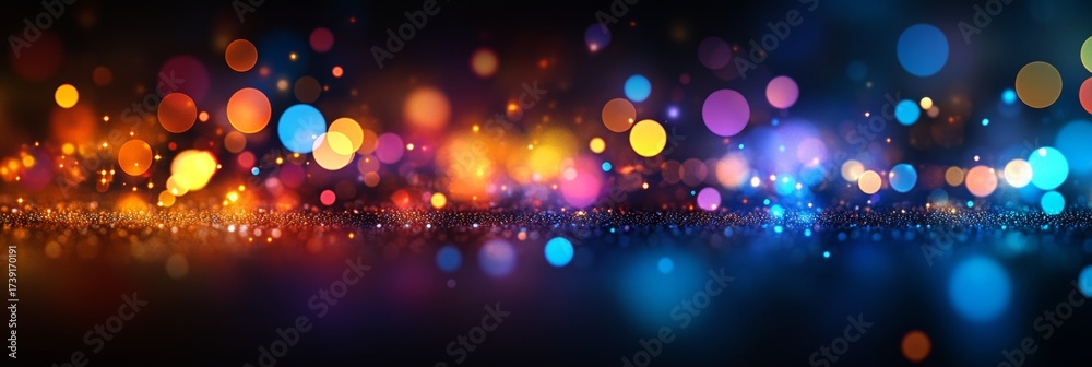 Obraz premium Abstract Festive Backdrop Featuring Bokeh Lights Burst, Creating a Glamorous Celebration Atmosphere